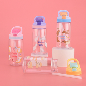 पोर्टेबल लीकप्रूफ 450 मिलीलीटर बीपा मुक्त पर्यावरण अनुकूल बच्चों के कप रचनात्मक कार्टून बच्चे प्लास्टिक पानी की सिप्पी बोतल पीछे के लिए - Product Image 4