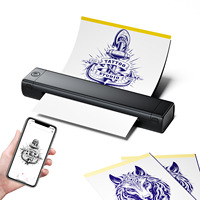 Mesin Printer Stencil Tato Phomemo M08F, Printer Tato Termal Mini Portabel, Printer Transfer Tato Nirkabel Mobile