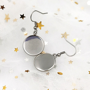 Stainless Steel Round Base <b>Earring</b> <b>Hook</b> 12mm For <b>Earring</b> Making Jewelry Findings DIY Accessories - Product Image 4
