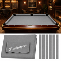 Tissu de rechapage pour table de billard Bojianyue, feutre bleu pour tournoi de billard à neuf boules, 6 bandes de rebond, mélange laine/nylon