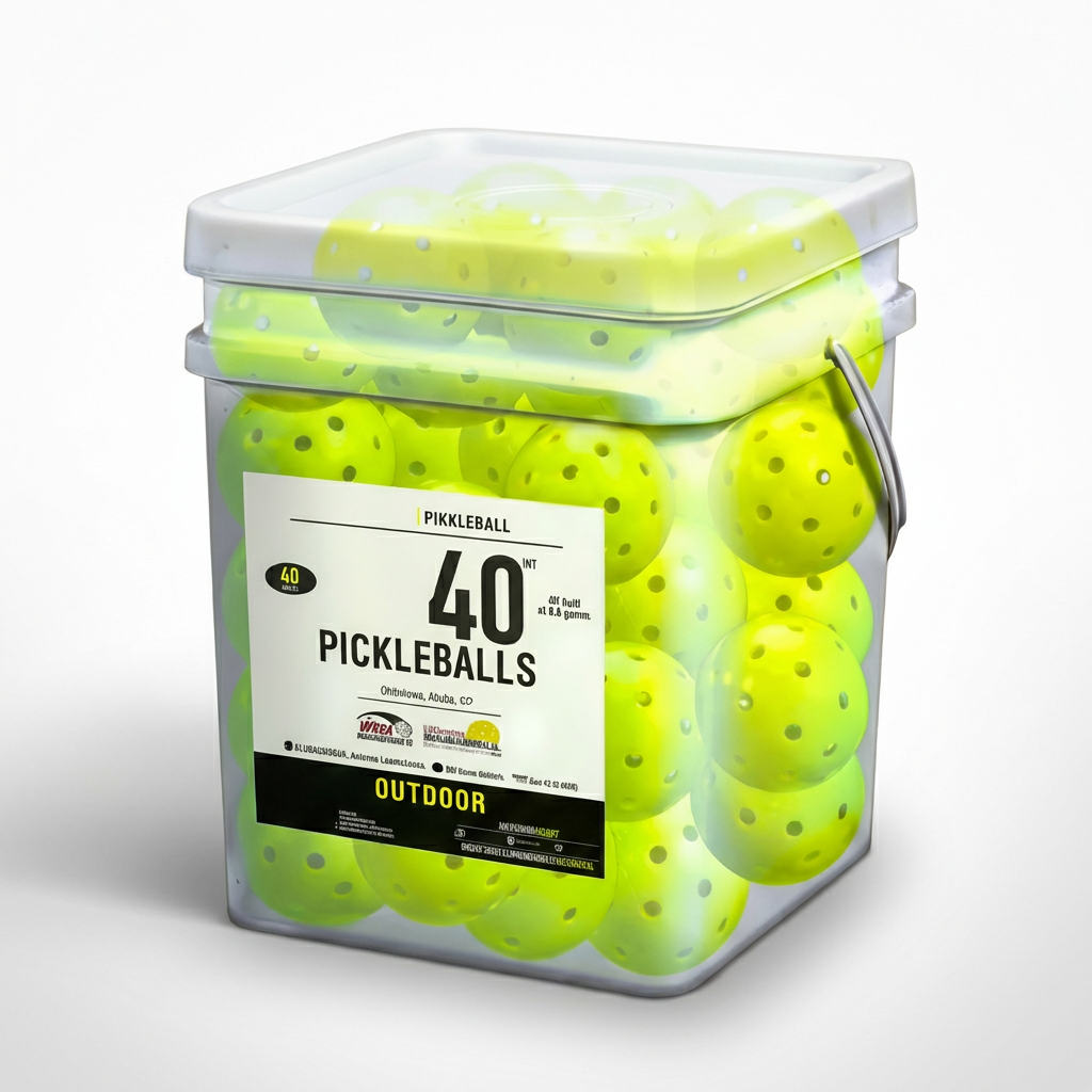 40-Hole High Elasticity USAPA Approved Honeycomb Pickleball Balls Durable 74mm 2.5mm Thick 26g for Outdoor Use Sold in Barrel