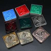 Auf Lager Quadratisches Dungeons and Dragons 7-teiliges Rundes Drehwürfel-Set Roulette Metall DND Würfel mit Geschenkverpackung