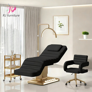 Lit de massage électrique de luxe pour salon de beauté, avec base incurvée pour extensions de cils, LED et 3 moteurs, idéal pour soins du visage et spa - Product Image 4