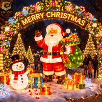 Maßgeschneiderte Weihnachtsmann-Themenlaterne für Freizeitparks, Weihnachtsbeleuchtungsprojektlösung für Saisonattraktionen
