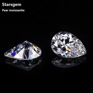 superior sparkle white color loose synthetic diamond pear shape moissanite for Moissanite Earrings
