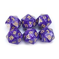 Vente en gros de dés D20 polyédriques de couleur mélangée violet perlé pour le jeu de table DND RPG
