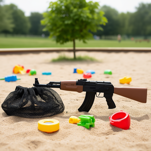 Fusil à main jouet pour enfants avec son de cliquet, lanceur d'armée en plastique pour jeu d'imitation - Product Image 2