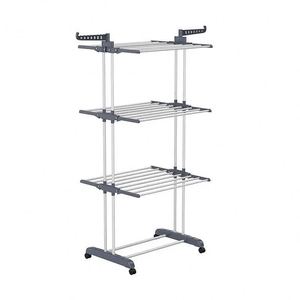 Multi-Layer Home Clothes Hanger Movable Universal Wheel Metal Indoor Balcony Hanging Stand Easy Installation for <b>Drying</b> Cloths - Product Image 2