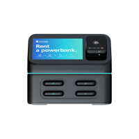 Estación de Carga Portátil de 4 Ranuras para Dispositivos Móviles, con Pantalla LCD Publicitaria, Terminal POS, Material ABS Ignífugo, para Laptop