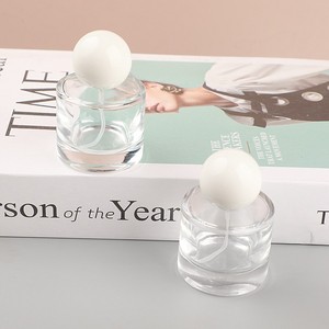 Luxury 30ml Round Empty Perfume <b>Glass</b> Bottles 1oz <b>Clear</b> Refillable with Thicken Bottom Cylinder for Fine Fragrances - Product Image 3