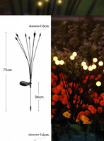 Lampes solaires LED IP65 à capteur de mouvement, effet luciole, en fer, 2700K CRI80, blanc chaud doux, pour l'extérieur, pelouses, allées, camping, éclairage