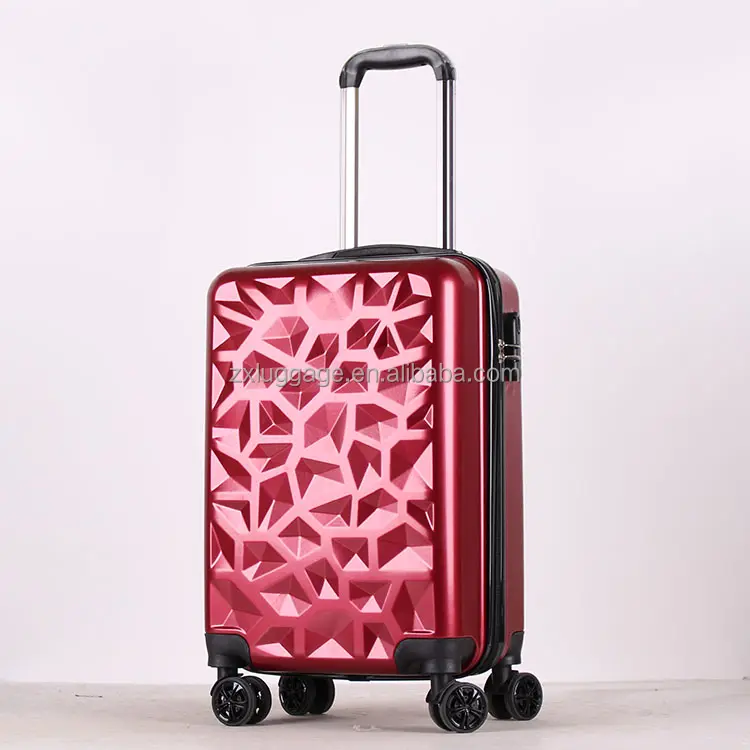Kırmızı renk custom made bagaj abs lady 20 inç 24 inç 28 inç seyahat süresi bagaj çift tekerlekler seyahat için bavullar