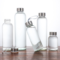 Venta caliente 150ml 300ml 420ml 500ml 750ml 1000ml Botella de agua deportiva de vidrio Logo