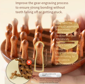 Pettine per Massaggio del Cuoio Capelluto in Legno di Sandalo, 28 Denti Larghi, per Capelli Lunghi e Ricci, Massaggio Domestico della <span class=keywords><strong>Testa</strong></span> - Product Image 3