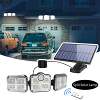 Lampe Solaire d'Extérieur à Tête Triple, Projecteur LED avec Détecteur de Mouvement et Télécommande, Lumière LED Solaire, Vente en Gros Usine