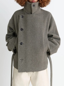 <span class=keywords><strong>Poncho</strong></span> court asymétrique <span class=keywords><strong>en</strong></span> laine d'<span class=keywords><strong>alpaga</strong></span> style Lem Vintage pour <span class=keywords><strong>femme</strong></span>, automne-hiver, gris, vert et noir, manteau <span class=keywords><strong>en</strong></span> laine - Product Image 6