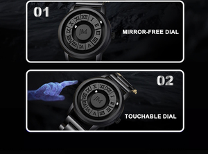 JM นาฬิกาควอตซ์แม่เหล็กสีดำสำหรับผู้ชาย, นาฬิกาควอตซ์แม่เหล็กสีดำนาฬิกาแฟชั่นกีฬากันน้ำนาฬิกาผู้ชายสีดำ - Product Image 4