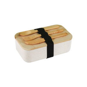 Bamboo Cutlery <b>Set</b> Reusable Wooden Knife Fork Spoon Portable Outdoor <b>Lunch</b> Box Student Tableware 800-1000ml - Product Image 4