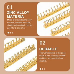 Etichetta per Prezzi in Lega di Zinco, Espositore di Lusso Riutilizzabile con Simbolo Monetario Personalizzato, Accessorio per Negozi di Lusso - Product Image 3