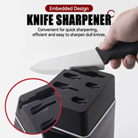 Ensemble de couteaux de cuisine DAKOO Super Sharp 7 pièces avec ciseaux et support de rangement en plastique pour couteaux