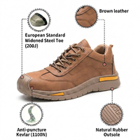 Chaussures de sécurité à embout d'acier unisexe, semelle intermédiaire anti-perforation, cuir microfibre, semelle en caoutchouc naturel, respirantes, coupe basse, pour toutes les applications