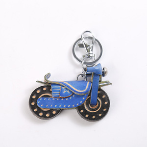 Zenos Vintage Auto colgante llavero elegante cuero de vaca genuino motocicleta Keycase decoraciones colgantes de moda - Product Image 4