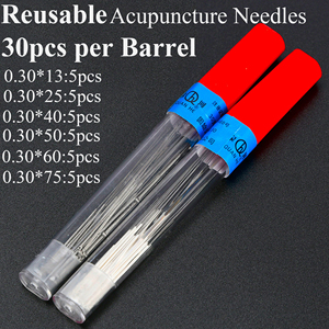 <span class=keywords><strong>Aiguille</strong></span> d'<span class=keywords><strong>acupuncture</strong></span> réutilisable et non jetable de tailles multiples Manche argenté/Manche en acier inoxydable avec ou sans boucle - Product Image 3