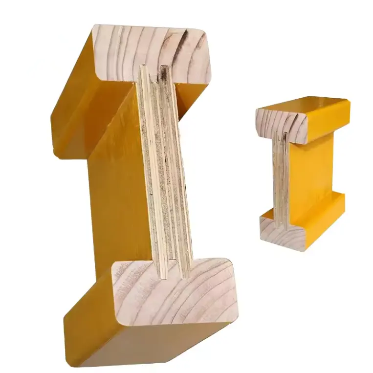 Building Materials H20 Yellow Timber Beams Used For Construction Formwork H20 Wooden Beams