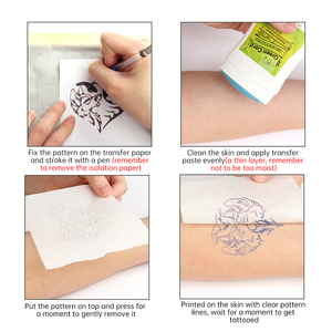 Pochoir de tatouage thermique personnalisé au format A4 15 feuilles/boîte Papier de transfert Copie moins cher Spirit Copieur Papier pour <span class=keywords><strong>tatoueur</strong></span> débutant Artiste - Product Image 6