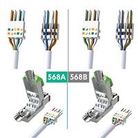 Konektor Jaringan Ethernet Terlindung RJ45 Tanpa Alat, Berlapis Emas, Modular Plug Cat8 Male 1PCS, Kustomisasi 1000