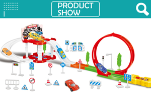 Bambini slot pipeline di espulsione 360 gradi loop da corsa elettrica fai da te auto giocattolo pista - Product Image 2