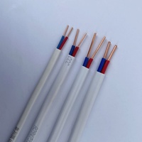 Guda Großhandel Massivkupferkern PVC-Isolierte Elektrokabel, Flachkabel mit zwei Adern und Erdung, Weiß
