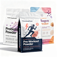 Sachet refermable laminé anti-odeur, sûr pour les aliments, avec huit soudures latérales, OEM/ODM, pour poudre de protéines de lactosérum et nutrition diététique