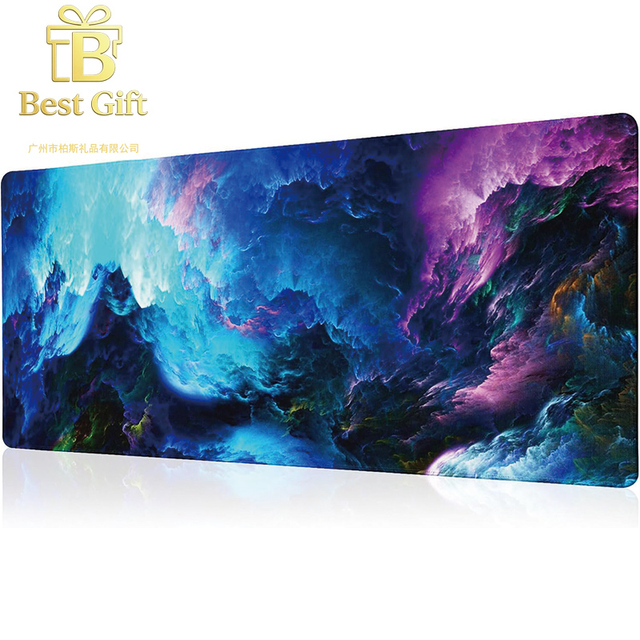 Customized Oversized Gaming Desk Mouse Pad with Smooth Rubber Surface Stitched Edges Non-Slip Base Extended Keyboard Mat