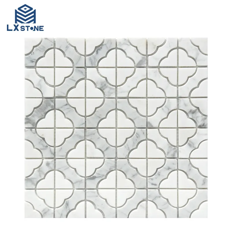 Classic white calacatta hexagon mosaic shape white marble mosaic tile new design for bathroom kitchen backsplash mosaic