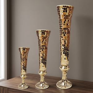 Vase à fleurs suspendu personnalisé en or antique, élégant, en aluminium coulé, grand, luxueux, pour jardin intérieur, maison, écologique - Product Image 1
