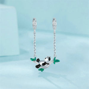 จี้เงิน S925ไม้ไผ่ฟอเรสต์แพนด้าทำจากเงินดั้งเดิมผลิตภัณฑ์ยอดนิยมสร้อยข้อมือเงินแท้ - Product Image 1