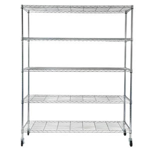 Scaffalatura a 5 livelli con ruote OEM & ODM NSF commerciale regolabile Wire Rack di stoccaggio in metallo ripiano in metallo Utility Wire Rack <span class=keywords><strong>argento</strong></span> - Product Image 1