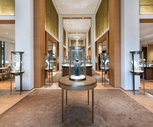Luxury stainless jewelry display stand cabinet showcase with lighting