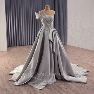 Gray Party <b>Dresses</b> Princess Strapless Sequined <b>Silver</b> Evening <b>Dresses</b> Pearls Vestidos De Fiesta Rsm251018 - Product Image 1