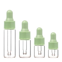 Flacon compte-gouttes en verre transparent, petits flacons vides avec bouchon pastel pour huile essentielle, sérum, format voyage, cosmétique