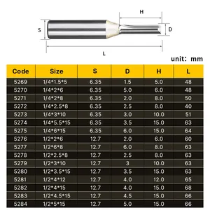 HUHAO 6,35mm 12,7mm TCT-Schlitz karbid Gerader Fräser Bit Holz fräser Holz bearbeitungs fräser