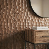 Panneau mural en bois massif texturé, nid d'abeille, sculpté en 3D, pour décoration murale intérieure, OEM personnalisé