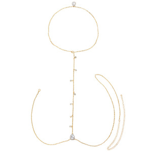 Chaîne de <span class=keywords><strong>corps</strong></span> en strass pour femmes, bijoux fantaisie sexy pour soirées, vente en gros - Product Image 6