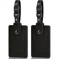 Étiquette de bagage en cuir Crazy Horse écologique à motif écossais rétro européen-américain avec boucle d'insertion anti-regard indiscret pour carte d'embarquement