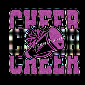 Gratis desain Cheer Bling Hotfix kustom berlian imitasi Glitter Transfer panas desain besi pada T-shirt - Product Image 6