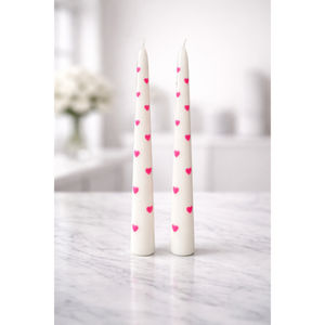 Velas Cónicas Pintadas a Mano con Diseño Floral para Decoración del Hogar, Graduación, San Valentín y Eventos de Boda (Juego de 4) - Product Image 1