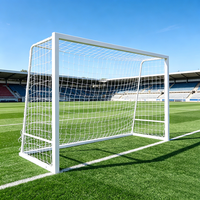 But de football professionnel Vance Sports, tube carré de 60 mm, robuste, cadre en aluminium blanc durable, filet amovible et démontable