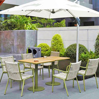 Ensemble table et chaises d'extérieur design nordique en alliage d'aluminium, tables basses mobiles pour cafés, salons de thé, hôtels et espaces extérieurs