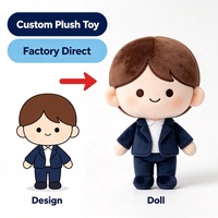 Poupée humanoïde en tissu doux personnalisée avec écharpe et manteau trench, figurine de personnage OEM, poupée humanoïde douce ODM